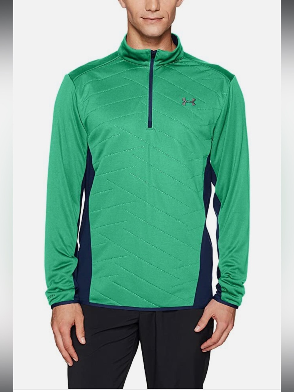 Under Armour Men’s Green & Navy Half-Zip Performance Pullover XL